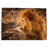 Löwe, der goldenen König Art malt Große Geschenktüte (Rückseite)
