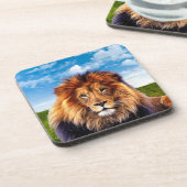 Löwe der König des Waldes-15475 Getränkeuntersetzer (Linke Seite)