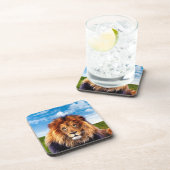 Löwe der König des Waldes-15475 Getränkeuntersetzer (Rechte Seite)