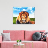 Löwe der König des Waldes-15475 Leinwanddruck (Insitu (Wohnzimmer))