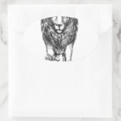 Löwe, der Lamm-Tätowierung schützt Ovaler Aufkleber (Tasche)