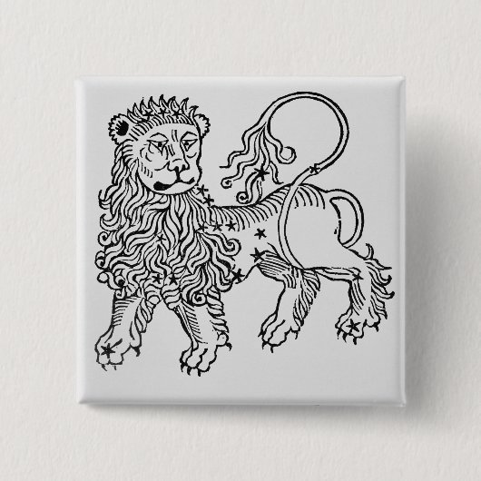 Löwe (der Löwe) eine Illustration vom 'Poeticon Button (Vorderseite)