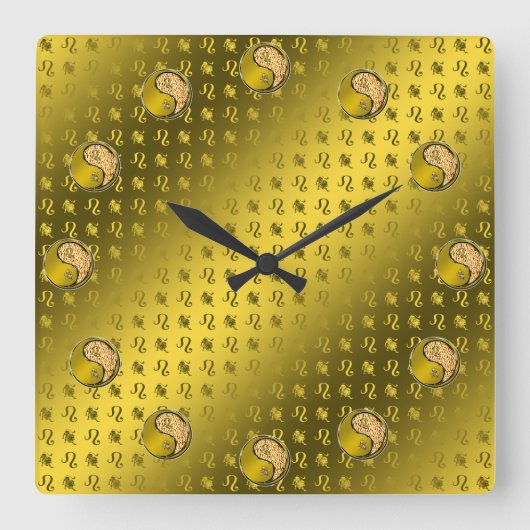 Löwe der Löwe Quadratische Wanduhr (Vorderseite)