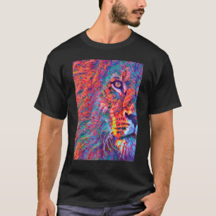 Löwe Der Majestätische König Süße Farbige Welle Ds T-Shirt