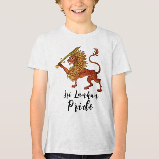 Löwe der sri-lankischen Flagge Tri-Blend Shirt (Vorderseite)