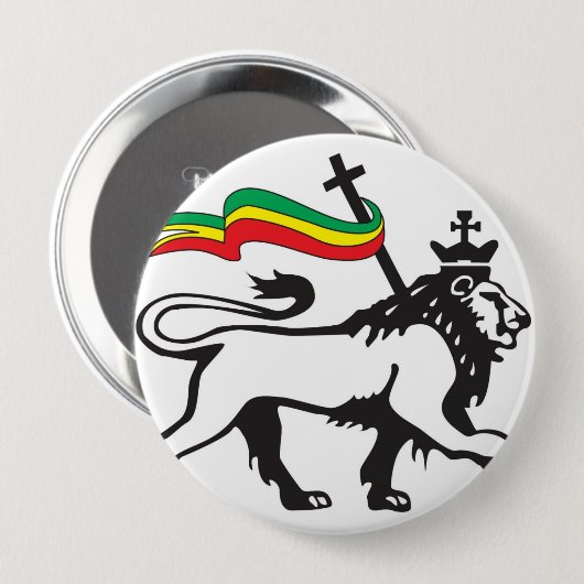 Löwe des Stammes Judah Knopfes (weiß) Button (Vorne & Hinten)