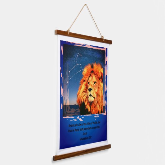 'Löwe des Stamms von Juda' Wandteppich Mit Holzrahmen (Gewinkelt)