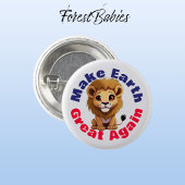 Löwe, die Erde wieder groß machen, Niedliche Umwel Button