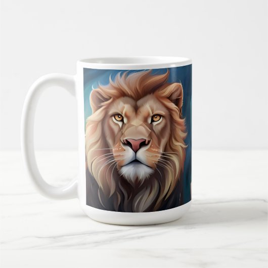 Löwe Digital Art Portrait-56556 Kaffeetasse (Links)