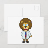 Löwe Doktor Doktorenmantel Postkarte (Vorne/Hinten)