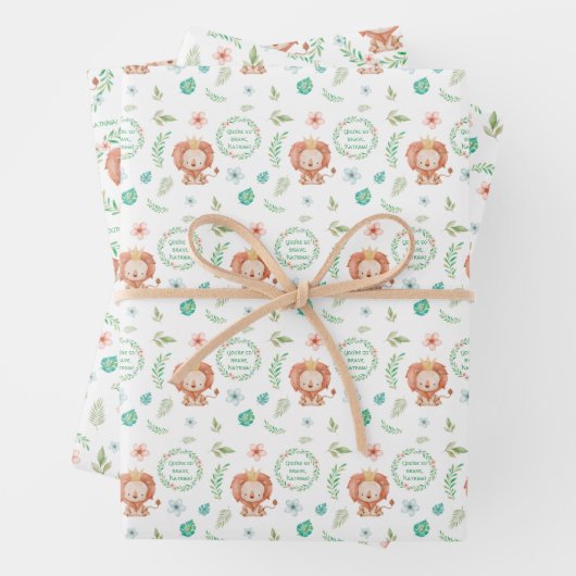 Löwe, du bist so tapfer, wie Papiertücher. Geschenkpapier Set (Beispiel)