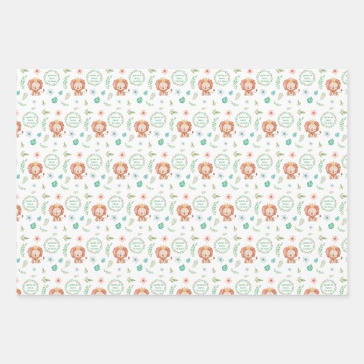 Löwe, du bist so tapfer, wie Papiertücher. Geschenkpapier Set (Vorderseite)