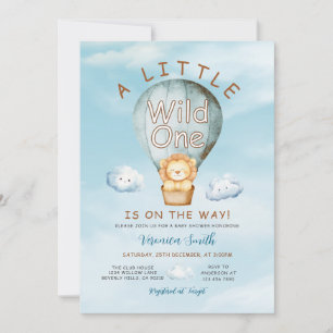 Löwe Ein kleiner Wilder Heißluftballon Baby Shower Einladung