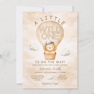 Löwe Ein Wilder Kleiner Heißluftballon Baby Shower Einladung