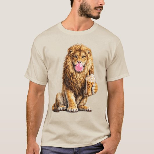 Löwe Eiscafé Kaugummi Trend Tier T-Shirt (Vorderseite)