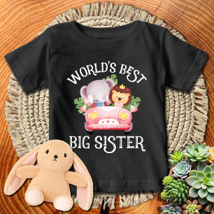 Löwe + Elefant auf Lkw Die beste große Schwester Baby T-shirt