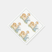 Löwe Elefant Giraffe Dusterblau Kinder     Serviette (Ecke)