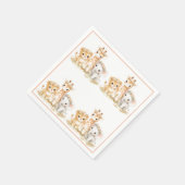 Löwe Elefant Giraffe Erröten Rosa Pastell Kinder Serviette (Ecke)