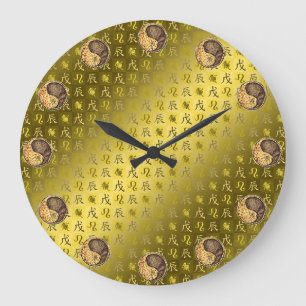 Löwe & Erddrache Große Wanduhr