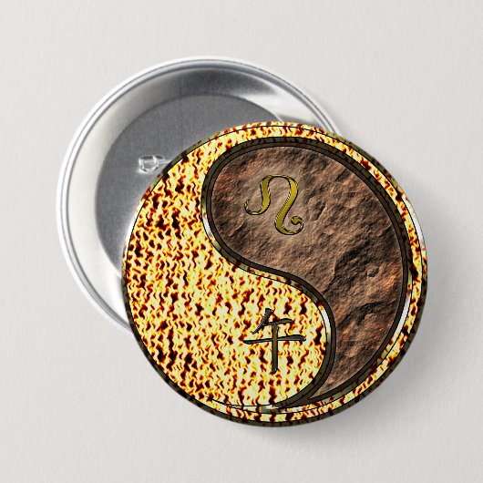 Löwe & Erde Pferd Button (Vorne & Hinten)