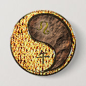 Löwe & Erde Pferd Button (Vorderseite)
