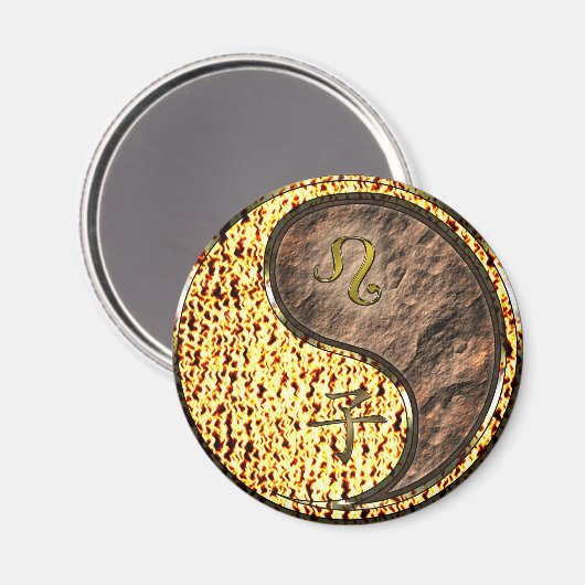 Löwe & Erdraatte Magnet (Vorderseite/Rückseite)