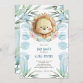 Löwe Es ist eine Boy Baby Shower Einladung (Vorne/Hinten)