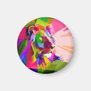 Löwe Farbige Prismatische Pop-Art-Gestaltung-62501 Magnet