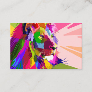 Löwe Farbige Prismatische Pop-Art-Gestaltung-62501 Visitenkarte