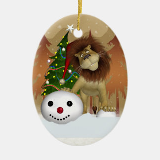 Löwe-Feiertags-Verzierung - Keramikornament