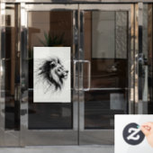 Löwe Fensteraufkleber (Büro Tür)