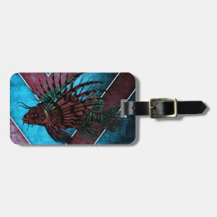 Löwe-Fisch-Gepäckanhänger mit Lederband Gepäckanhänger