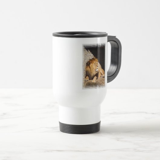 Löwe-Foto-Schale Reisebecher (VorderseiteRechts)