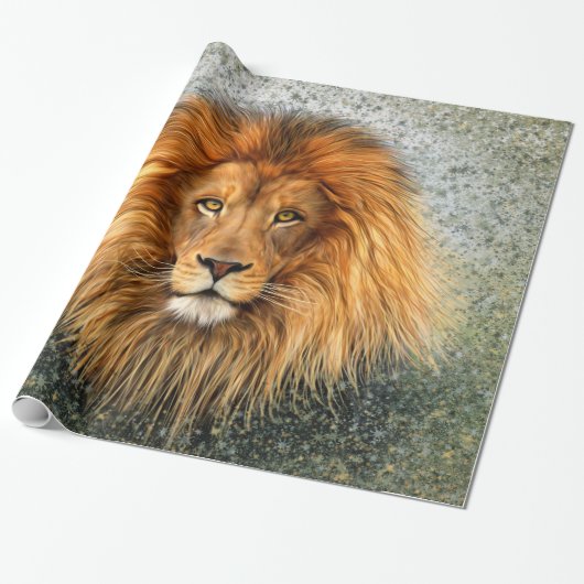 Löwe-Fotografie-Farben-Kunstbild Geschenkpapier (Ungerollt)