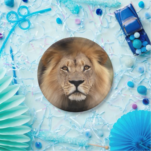 Löwe-Fotografie Pappteller (Party)