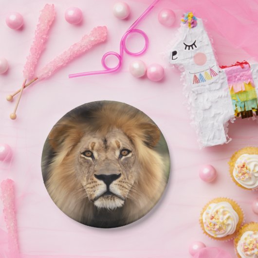 Löwe-Fotografie Pappteller (Party)