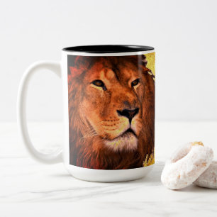 Löwe-Frequenz-Tasse Zweifarbige Tasse