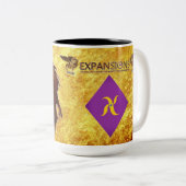 Löwe-Frequenz-Tasse Zweifarbige Tasse (VorderseiteRechts)