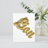 Löwe - Furry Text Postkarte (Stehend Vorderseite)