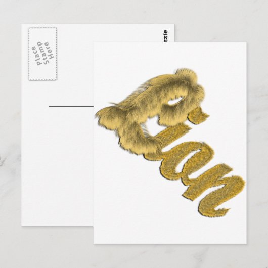 Löwe - Furry Text Postkarte (Vorne/Hinten)