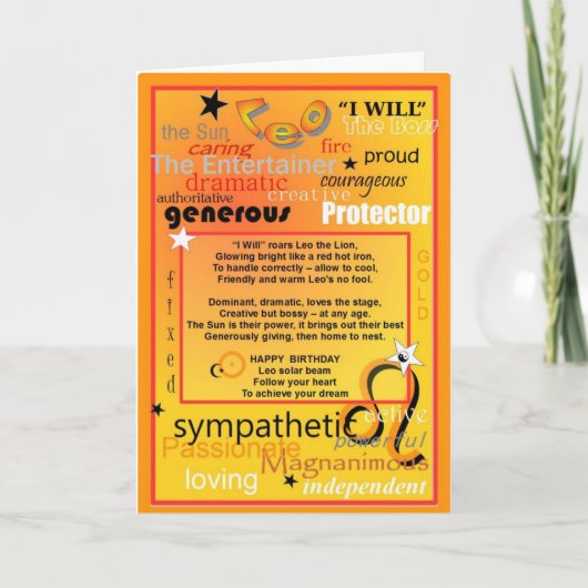 LÖWE-GEBURTSTAG KARTE (Vorderseite)