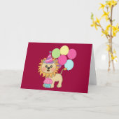 Löwe-Geburtstags-Mädchen (personalisiert) Karte (Gelbe Blume)