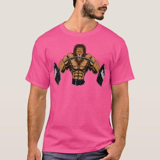 Löwe Gewichtheben T-Shirt (Vorderseite)
