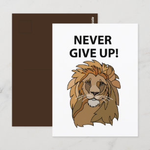 Löwe gibt niemals auf Löwe Postkarte