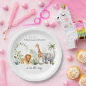 Löwe, Giraffe und Elefant Dschungel Thema Pappteller (Party)