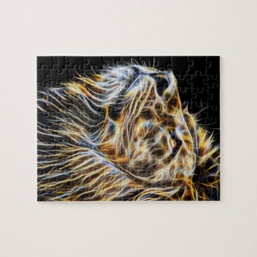 Löwe glühendes Hauptfractalius Puzzle (Horizontal)