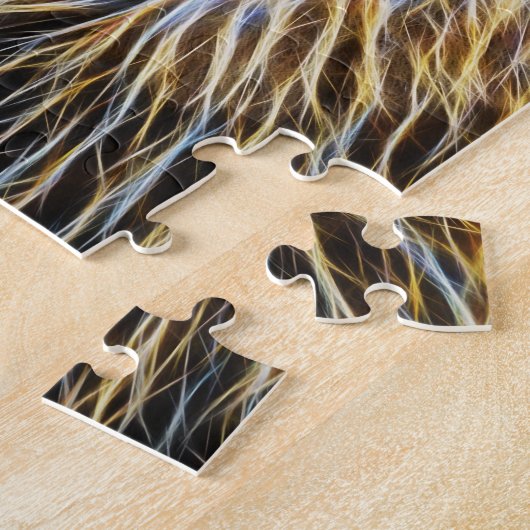 Löwe glühendes Hauptfractalius Puzzle (Seite)