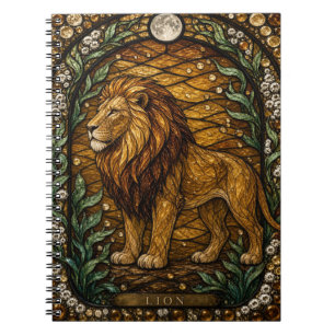 Löwe Golden Savanna Illumina Buntglas Notizblock