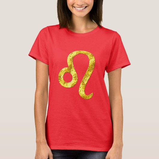 Löwe-Goldrot-Shirt T-Shirt (Vorderseite)
