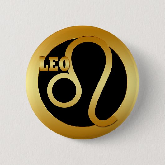 LÖWE-GOLDtierkreis-ZEICHEN Button (Vorderseite)